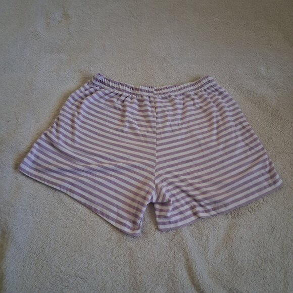 Amazon Girl's Size 14 Purple White Stripe T-Shirt & Shorts PJ Set - Picture 8 of 10